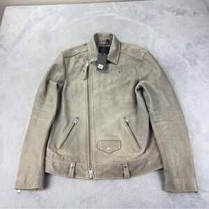 All Saints NWT Men's Size Large Indi Biker 100% Sheep Leather Jacket